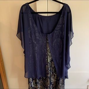 Chiffon Overlay Sequin Cocktail Dress